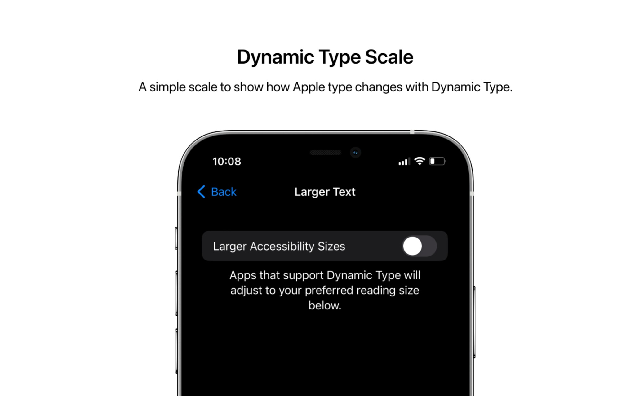 iOS Dynamic Type Scale
