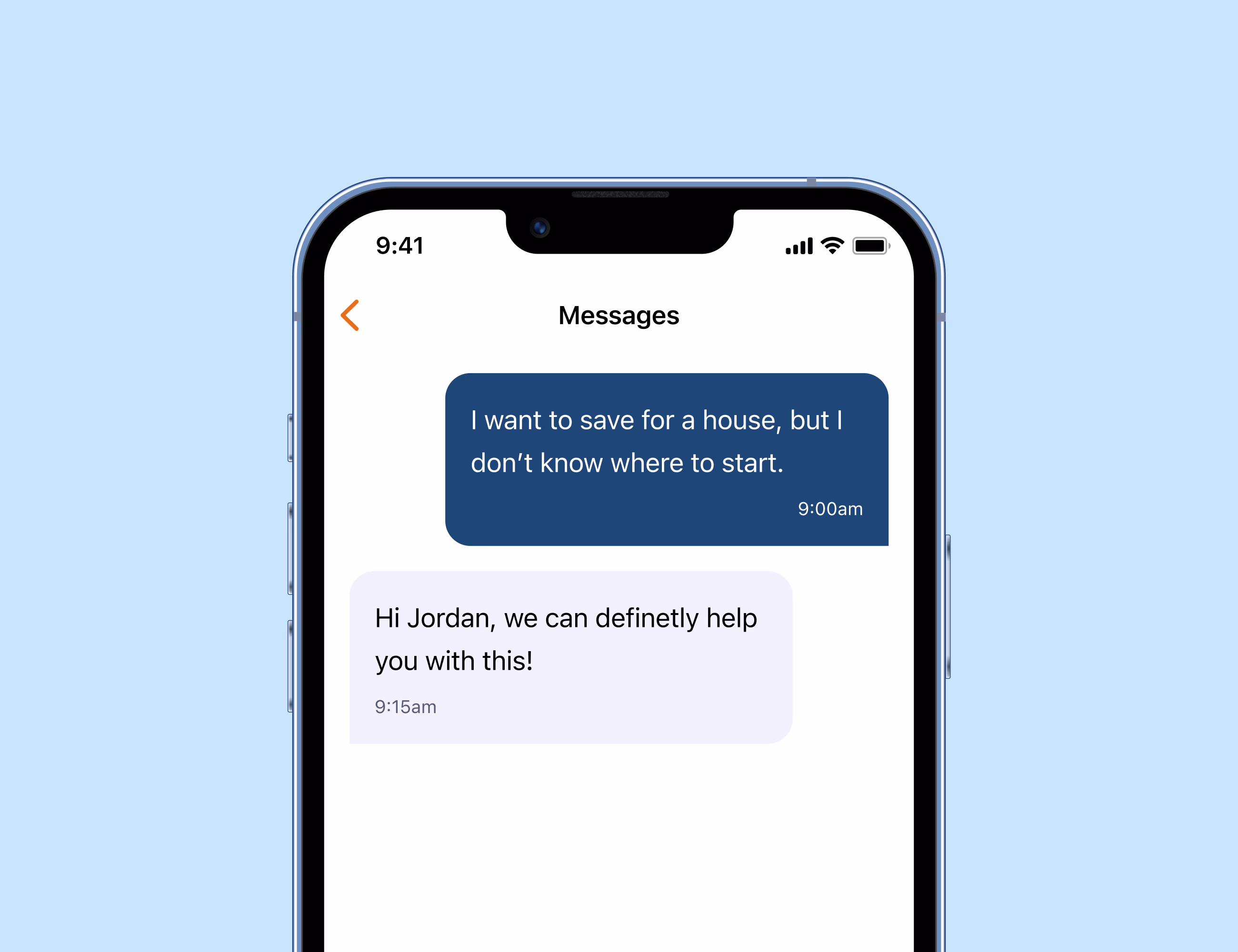 Secure messaging interface